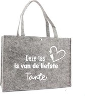 Bella Cadeau | Boodschappen tas – Tante – Shopper – Voor de liefste - Cadeau voor tante - Tante cadeau - gepersonaliseerd cadeau