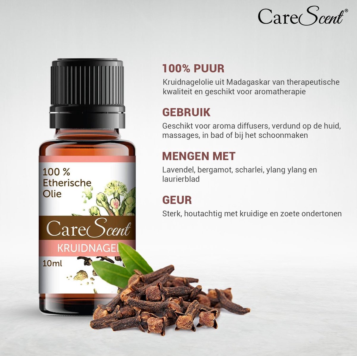CareScent Kruidnagelolie Etherische Olie voor Aromatherapie Essentiële Olie
