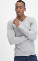 Haze&Finn Pullover Knit V-Hals Melange Licht Grijs (ME-0200)