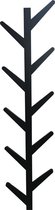 Wandkapstok boomstam tak design - hangende muurkapstok - 125 cm hoog - 10 haken - zwart