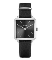 CLUSE La Tétragone Zilverkleurig/Zwart horloge  - Zwart