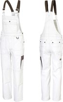 Ultimate Workwear - Salopette de peintre KORON (salopette, salopette, salopette, salopette) - coton 100% 320g / m2 avec CORDURA - Blanc / gris foncé AVEC T-SHIRT PEINTRE GRATUIT