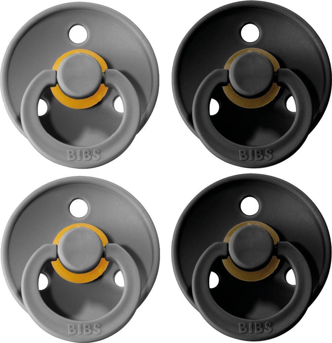 BIBS Fopspeen - Maat 2 (6-18 maanden) - 4 stuks - Black en Smoke BIBS Fopspeen - Maat 2 (6-18 maanden) - 4 stuks - Black en Smoke
