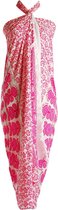 Sarong Hamamdoek - Pailletten - 165x115 cm - Roze/Wit