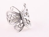 Grote opengewerkte zilveren vlinder ring - maat 21