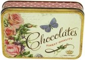 Blikje Chocolates fine quality vlinder 14,5x10,5x3,5cm