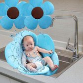 Medicca - Baby Badkussen - Anti Slip Baby Bad - Veilig in Bad - Baby Wassen - Opvouwbaar Badje - Veiligheid Baby - Blauw