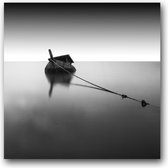 MN Collections - Schilderij - Seascape Photography. - Zwart, Wit En Grijs - 70 X 70 Cm