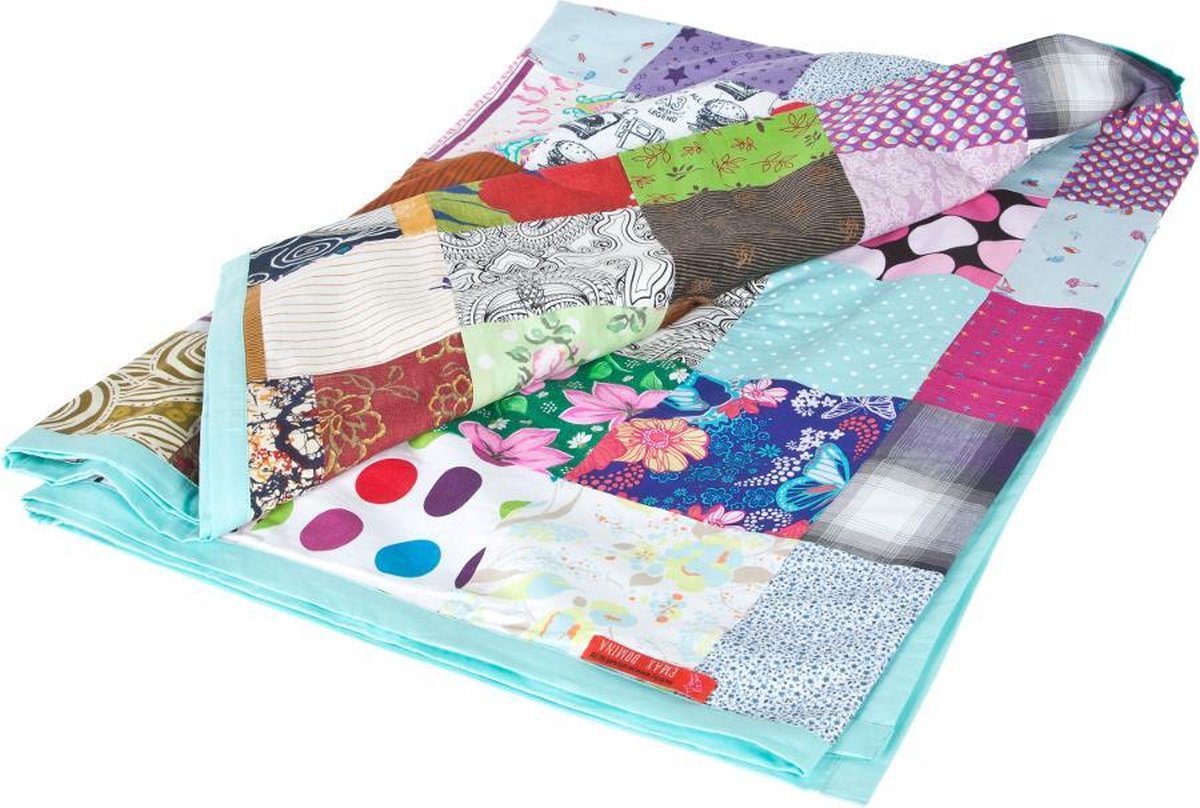 Patchwork deken - handgemaakt van kleurige katoen | bol.com