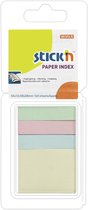 Stick'n Index Notes sticky tabs papier - 50x12mm + 50x38mm, pastel assorti, 3x40 index/pad + 40 blaadjes memoblok