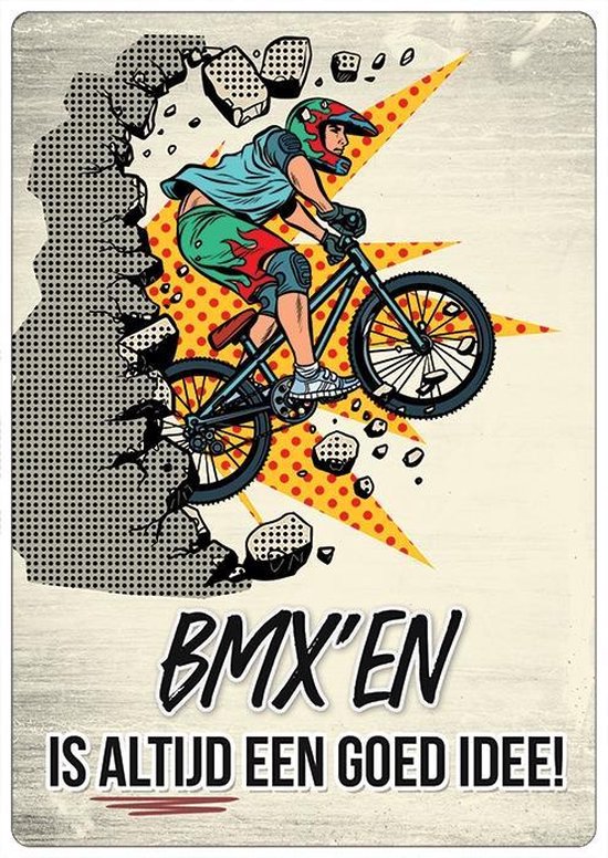 Spreukenbordje: BMX'en is altijd een goed idee! | Houten Tekstbord | bol.com