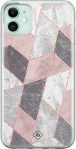 iPhone 11 hoesje siliconen - Stone grid marmer | Apple iPhone 11 case | TPU backcover transparant