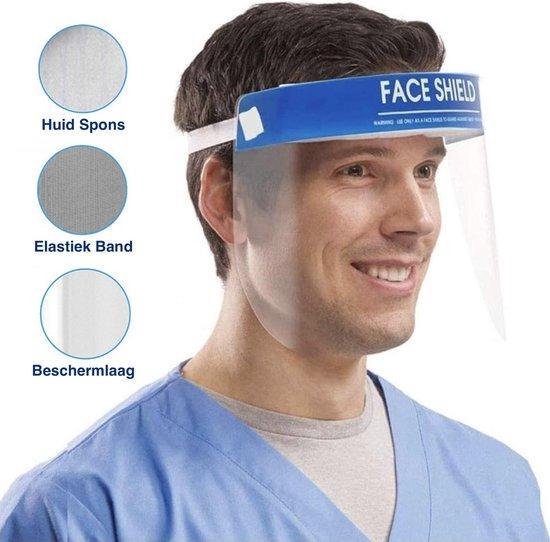 Spatmasker Gelaatsscherm - Universeel - Transparant - 1 stuks