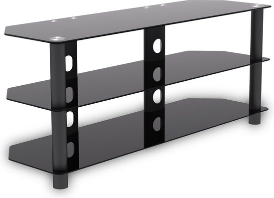 TV kast meubel - TV dressoir - audio meubel - 120 cm breed - zwart | bol.com