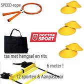 Fitness Sport Training Set - Speedrope Voetenladder Pylonnen - in tas Top Kwaliteit Klasse en Geweldig