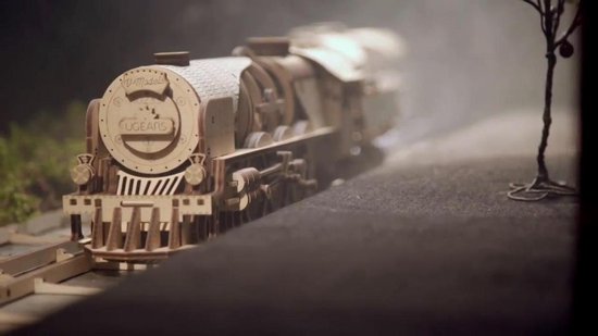 Ugears - Puzzle 3D mécanique en bois V-Express locomotive à vapeur