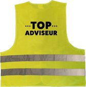 Top adviseur vest / hesje geel met reflecterende strepen voor volwassenen - personeel - veiligheidshesjes / veiligheidsvesten