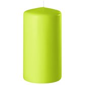 6x Lime groene cilinderkaarsen/stompkaarsen 6 x 8 cm 27 branduren - Geurloze kaarsen lime groen - Woondecoraties
