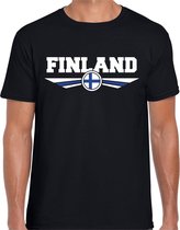 Finland landen t-shirt met Finse vlag - zwart - heren - landen shirt / kleding - EK / WK / Olympische spelen outfit M