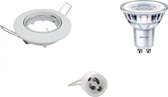 LED Spot Set - GU10 Fitting - Inbouw Rond - Glans Wit - Kantelbaar Ø82mm - Philips - CorePro 840 36D - 4W - Natuurlijk Wit 4000K - Dimbaar - BSE