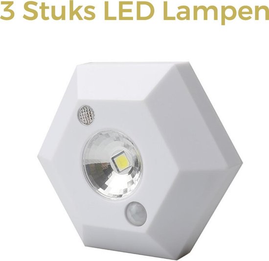 Draadloze LED (3x) - Ingebouwde Bewegingssensor - - Kast Verlichting bol.com