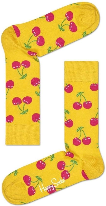 Happy Socks Cherry Sokken, Geel - Maat 41-46