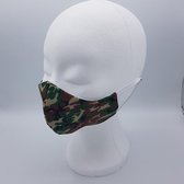 Streetwear katoenen wasbaar mondmasker - zwart - camouflage groen