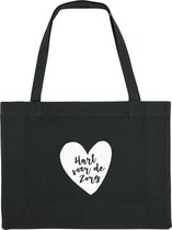 Rustaagh Shopping bag - Hart Voor de Zorg - shopper - tas - boodschappentas - zwart - tekst - bedrukt