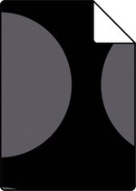 ESTAhome A4 proefstaal van behang bollen op linnenstructuur zwart en zilver - 135426 - 21 x 26 cm