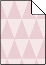 Proefstaal ESTAhome behang grafisch geometrische driehoeken lila roze - 148671 - 26,5 x 21 cm