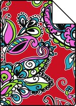 Proefstaal ESTAhome behang funky flowers en paisleys multicolor - 136841 - 26,5 x 21 cm