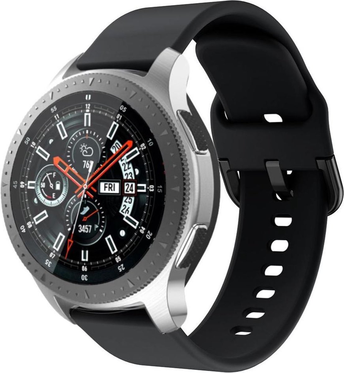 Universeel Smartwatch / Horloge Bandje - Siliconen - 22MM - Zwart