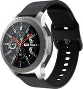 Universeel Smartwatch 22MM Bandje - Siliconen met Gespsluiting - Zwart