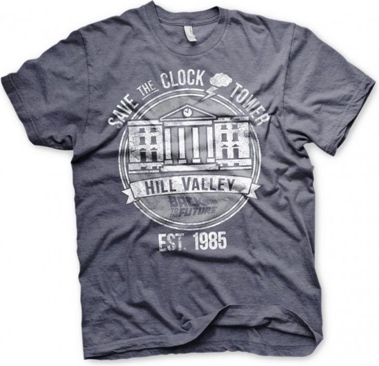 Foto: Back to the future t shirt save the clock tower navy heather xxl 