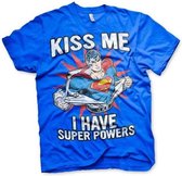 Merchandising SUPERMAN - T-Shirt Kiss Me I Have Super Powers - Blue (M)