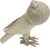 Witte Duif met krop van metaal - decoratief beeld - vogel