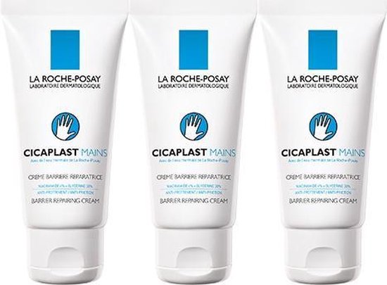 La Roche-Posay Cicaplast handcrème - voor droge, geïrriteerde handen met kloven - 3x50ml