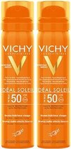 Vichy Ideal Soleil Frisse Gezichtsmist Zonnebrand SPF50 - 2x75ml