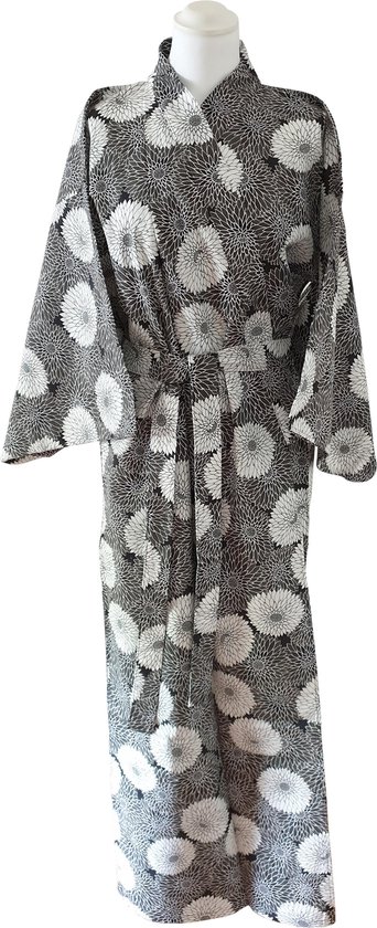 YUKATA JAPONAIS ORIGINAL sans marque AVEC DESIGN CHRYSANTHEMEN (TAILLE VOIR LA DESCRIPTION DU PRODUIT !!) Kimono unisexe XL