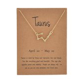 Kasey Stier Ketting Sterrenbeeld Hanger Met Steentjes - Goudkleurig - Taurus