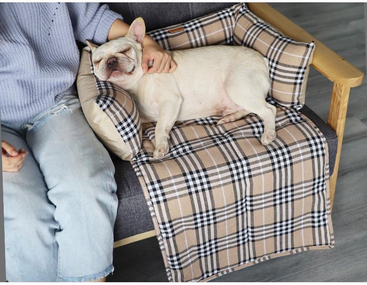 Luxe Hondenkussen voor op de bank - Bankkussen hond - 50x35 cm - Beige -  Loungebed -... | bol.com