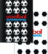 Schriften A5 Voetbal International gelijnd 3 stuks kleur zwart/wit