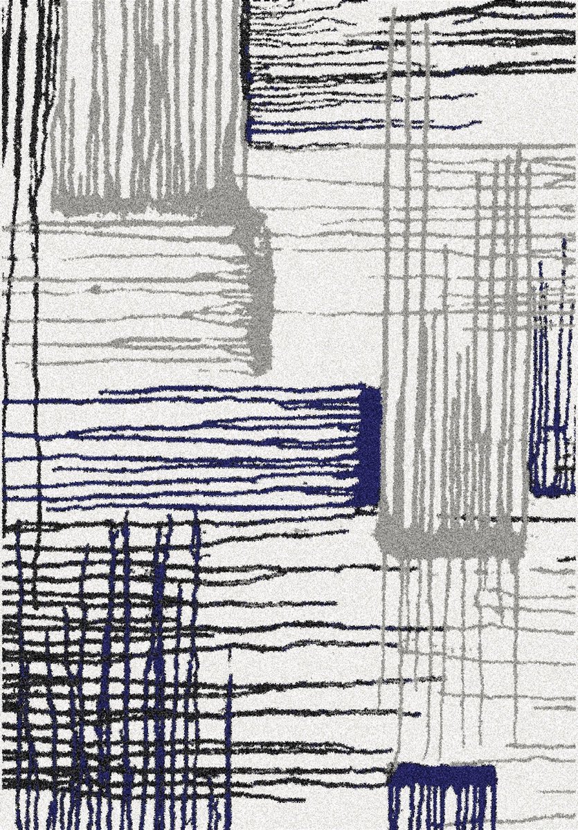 Aledin Carpets Valletta - Laagpolig - Vloerkleed 160x230cm - Wit/Grijs/Blauw - Tapijt woonkamer