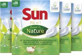 Bol.com Sun All-In-1 Powered By Nature Eco Vaatwastabletten - 4 x 20 tabletten - Voordeelverpakking aanbieding