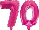 Folieballon 70 jaar roze 41cm