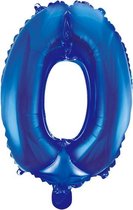 Folieballon 0 jaar blauw 86cm