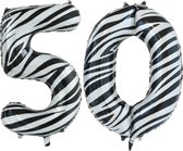 Folieballon 50 jaar zebra 86cm