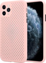 siliconen hoesje met gaatjes geschikt voor Apple iPhone 11 Pro Max - roze