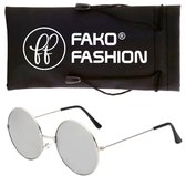 Fako Fashion® - Kinder Zonnebril - Ronde Glazen - Gabber Bril - Zilver - Zilver