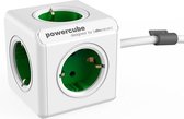 DesignNest PowerCube Extended 1,5 meter kabel - wit/groen - 5 stopcontacten Type F - stekkerdoos - stekkerblok